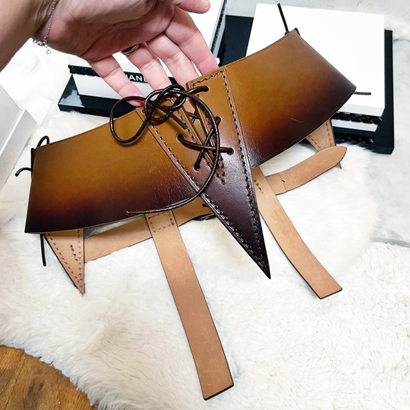 Authentic TOM FORD Rare RUNWAY Corset Strappy Brown Belt - Picture 8 of 14